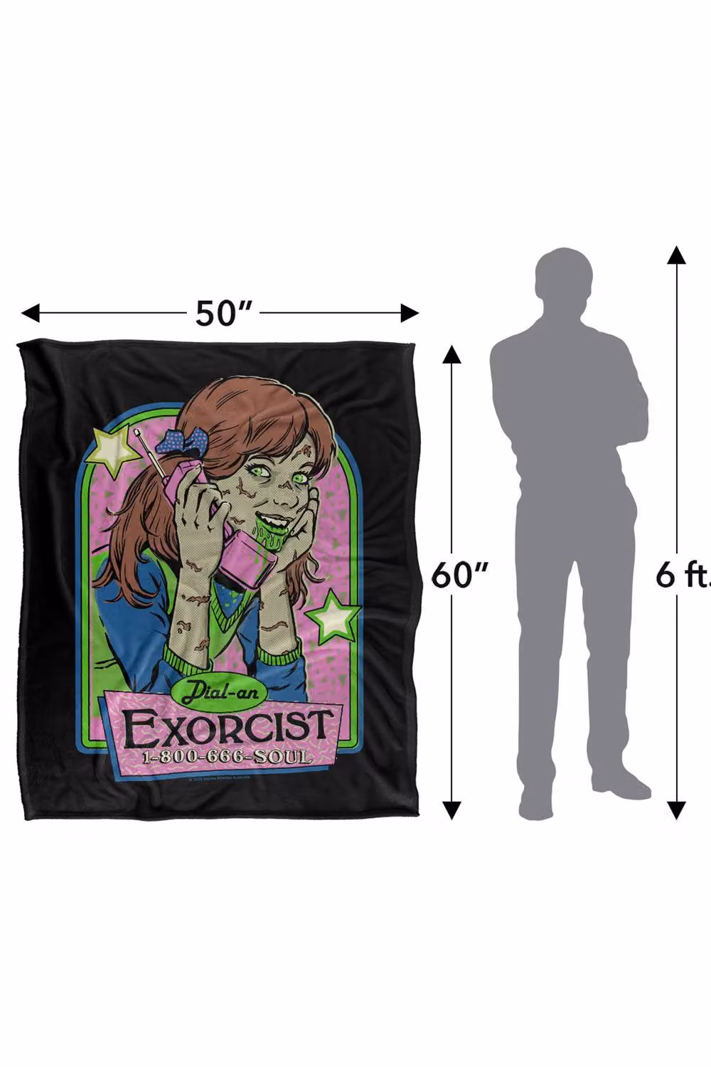 Steven Rhodes Dial An Exorcist Super Soft Fleece Throw Blanket, Multicolour, W/D/H: 152 x 127 cm – 3