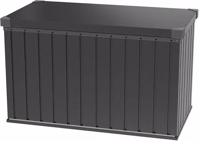 PAWNORA 400L Waterproof Garden Storage Chest XL Patio Cushion Box with Lid in Black