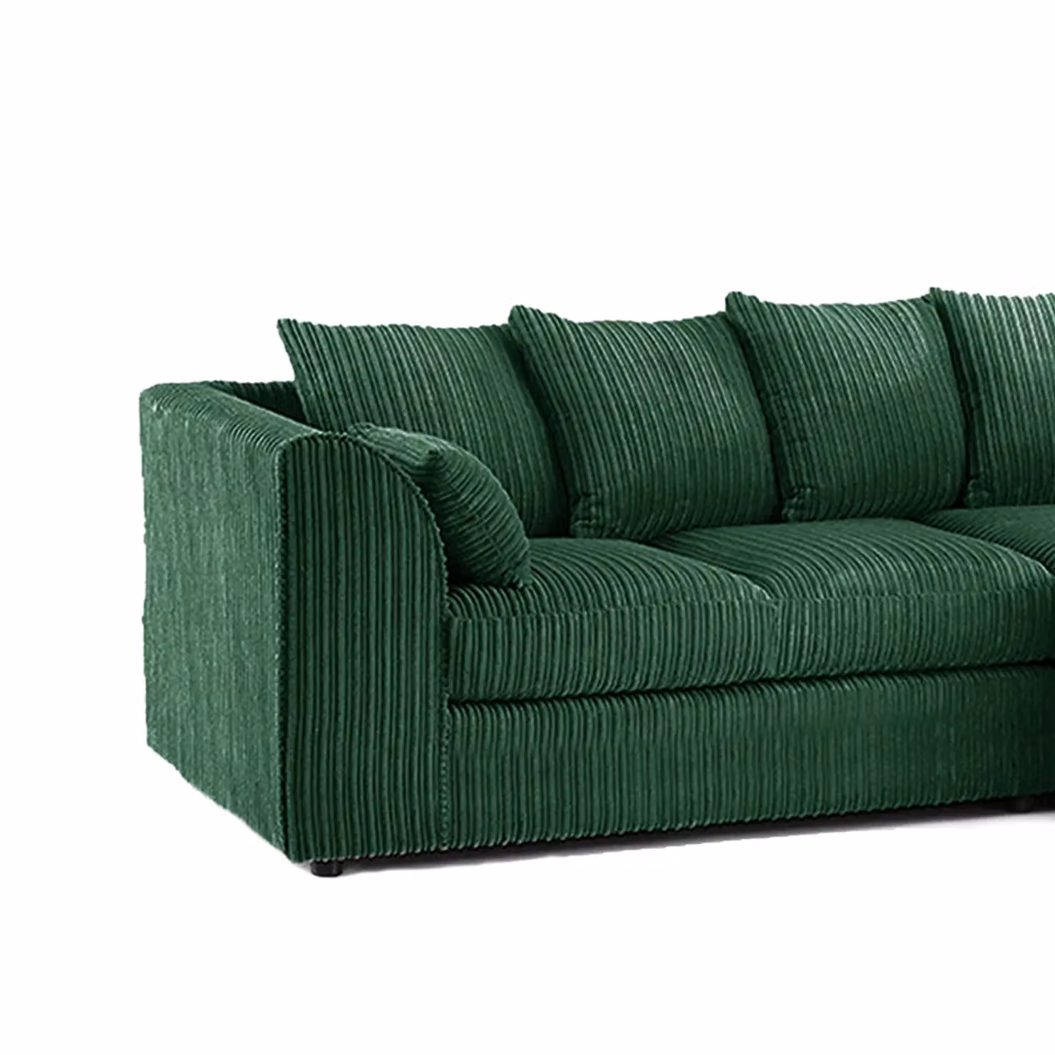 Luxor Living Green Jumbo Cord 4 Seater Right Hand Facing Corner Sofa – 2
