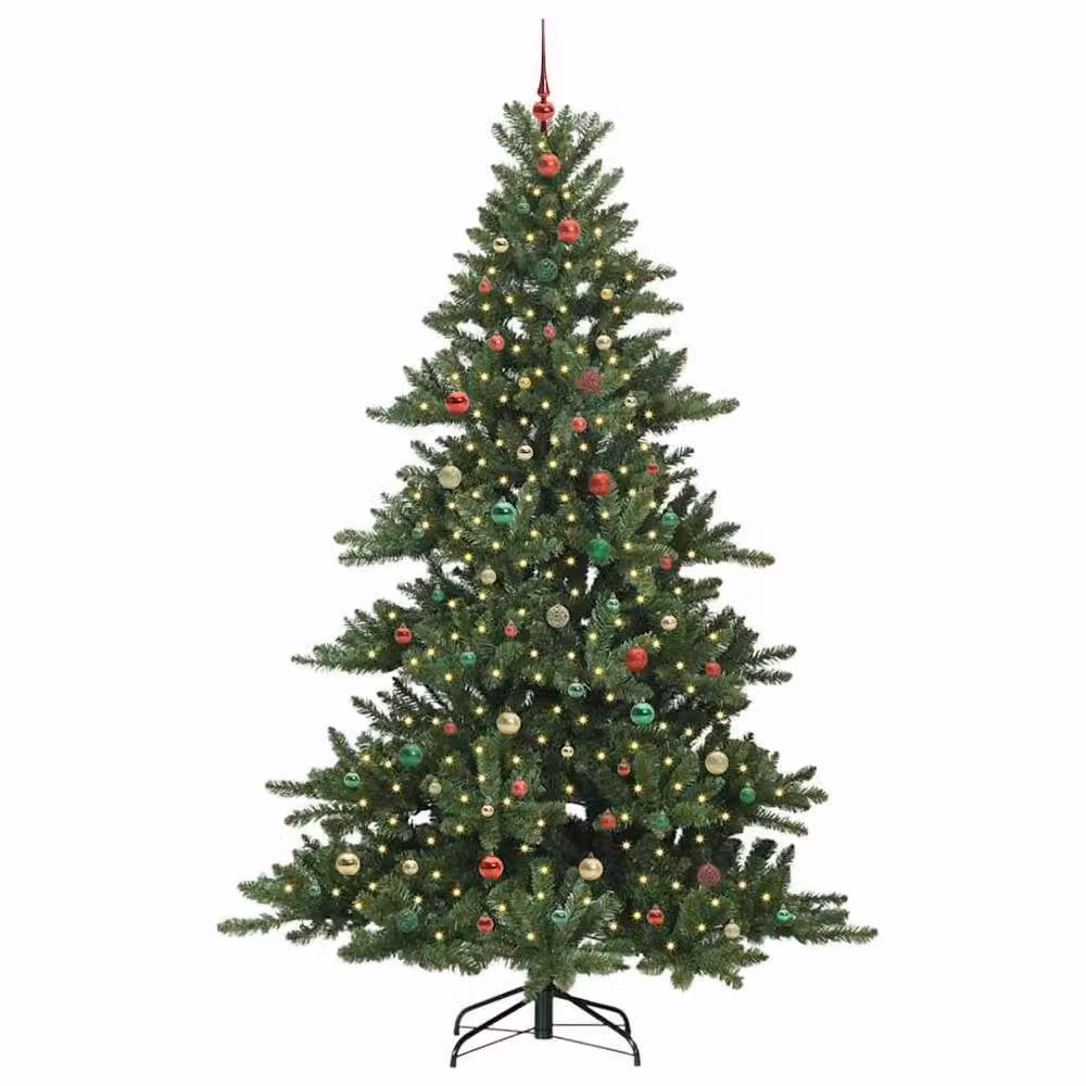 Berkfield Home Artificial Hinged Green Christmas Tree with 300 LEDs, Height: 240 cm – 3