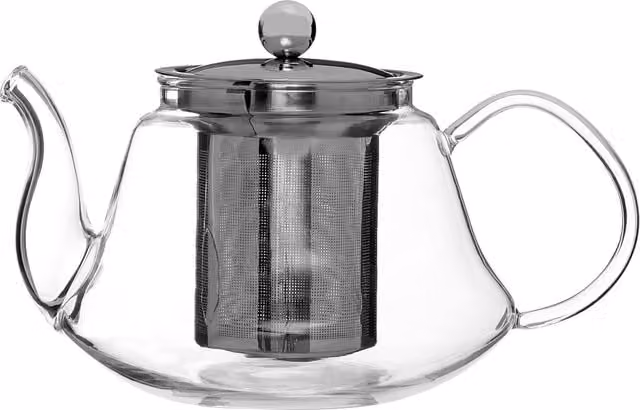 Orsina Premium High Borosilicate Glass Teapot with Infuser, 800 ml, Silver