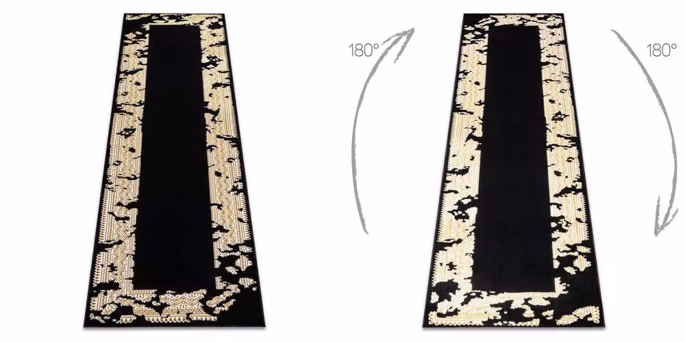 RugsX Allure Geometric Modern Runner in Black, W/D/H: 70 x 200 cm – 3