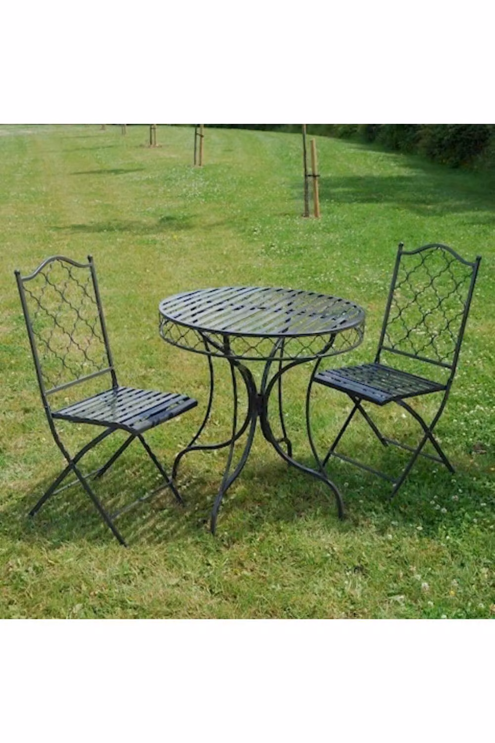 Ascalon Marrakech Umber Grey Metal Bistro Set – 3