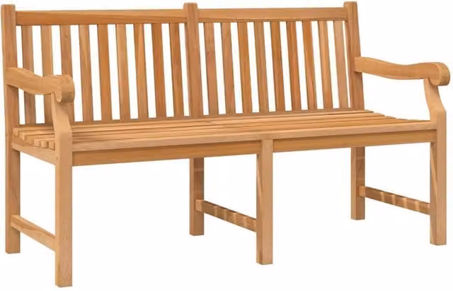 Berkfield Home Garden Bench in Brown Solid Teak Wood, 150 cm – 1