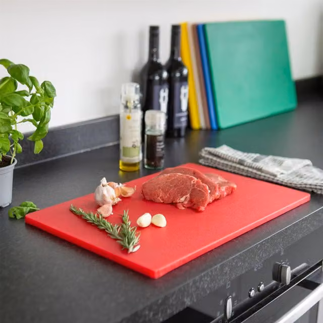 Argon Tableware Red Plastic Rectangular Chopping Board W: 45 cm, D: 30 cm