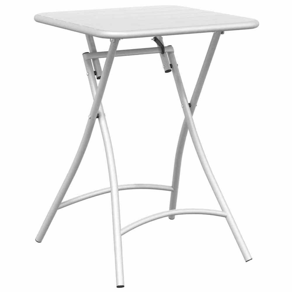 Berkfield Home White Foldable Steel Garden Table, W/D/H: 55 x 55 x 73 cm – 2