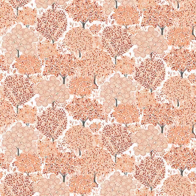 Fibre Naturelle Somerset Braeburn Cotton Fabric in Orange and Multicolour