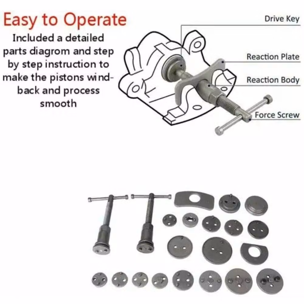 SPETLEK 23pc Brake Caliper Piston Rewind Wind Back Tool Kit in Grey – 3