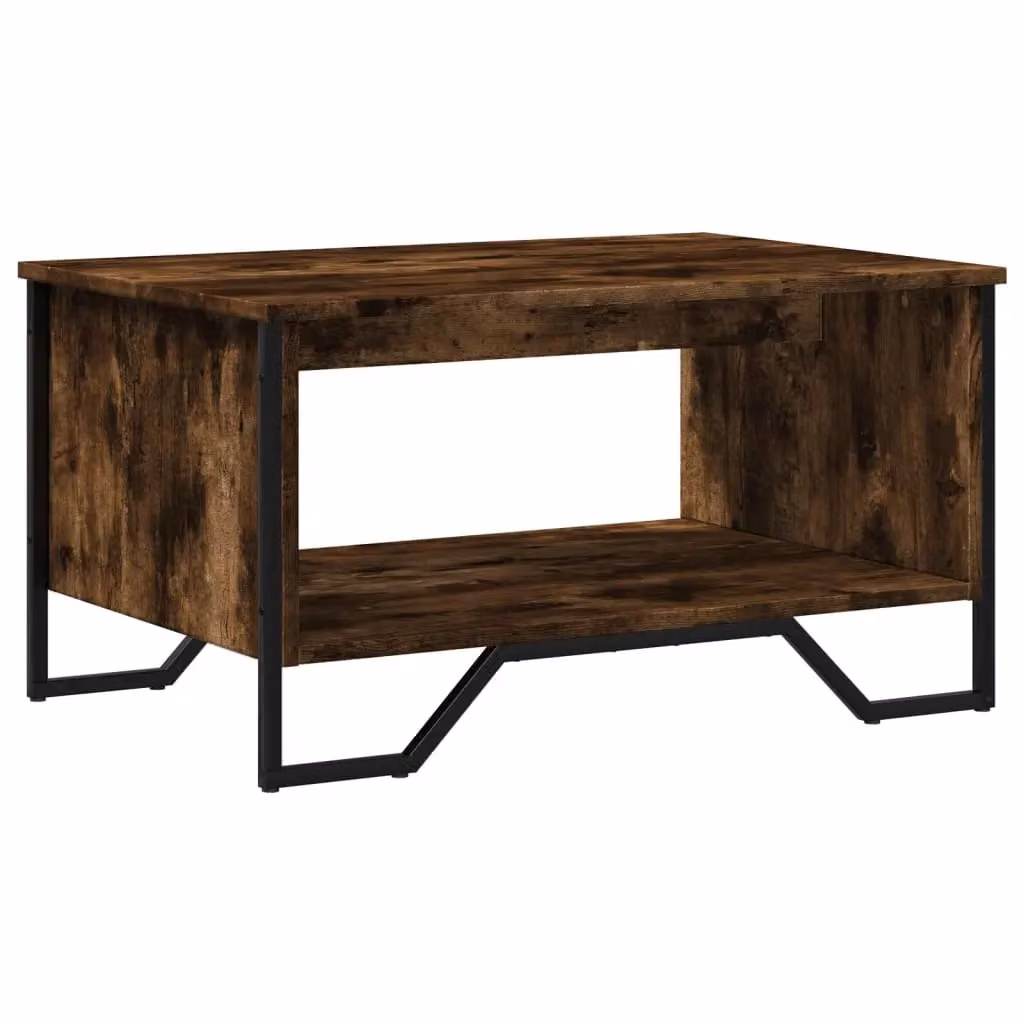 Berkfield Home Smoked Oak Coffee Table in Brown, W/D/H: 75 x 51 x 40 cm – 2