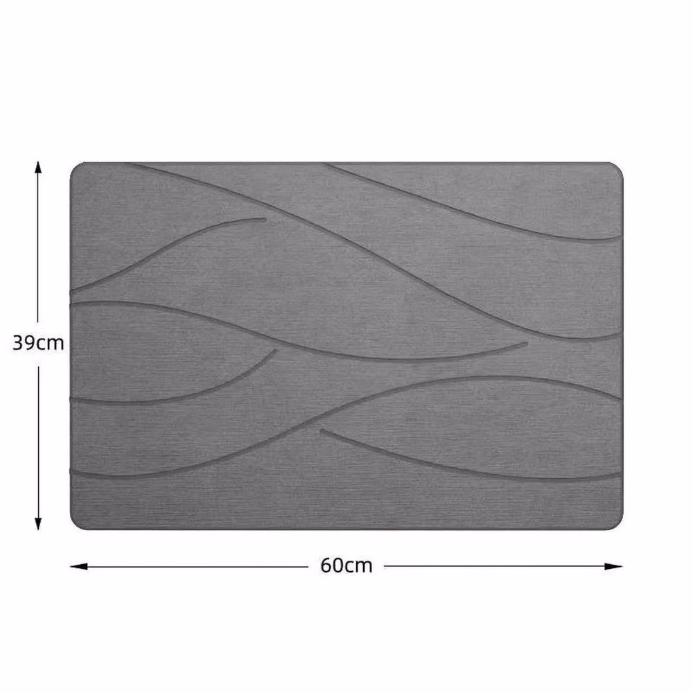 EONLION Grey Quick-Drying Antibacterial Non-Slip Bath Mat – 2