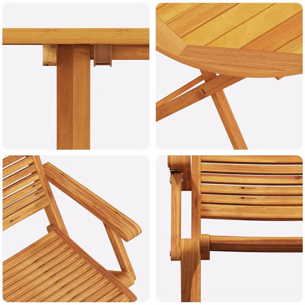 Berkfield Home 3 Piece Bistro Set in Brown Solid Acacia Wood – 3