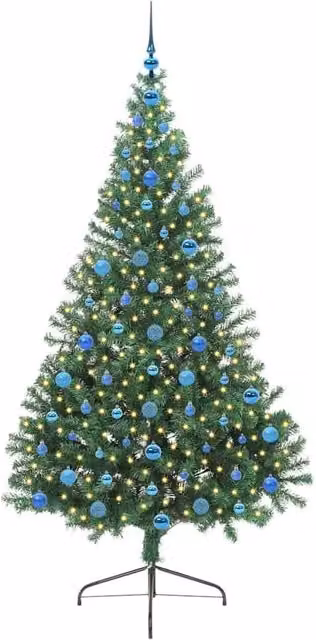 Berkfield Home Beautiful Pre-lit Artificial Christmas Tree, Green, Height: 210 cm