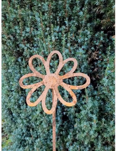 Poppyforge Bronze Metal Floral Daisy Garden Art, Pack of 3