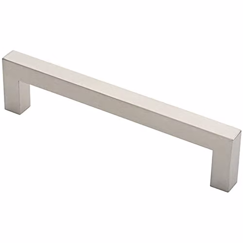 Loops Square Mitred Door Pull Handle in Brushed Silver Stainless Steel, W: 244 mm, D: 19 mm