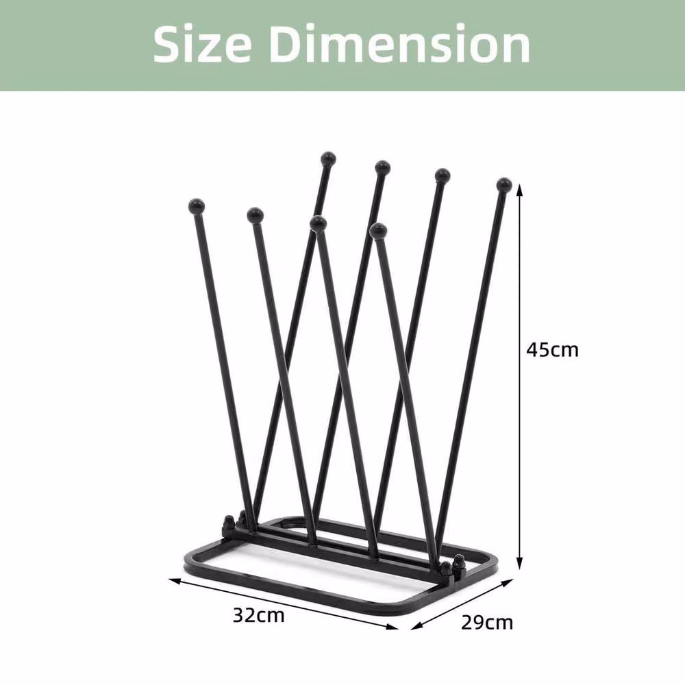 VOGREX Black Steel Freestanding Boot Rack for 4 Pairs – 2