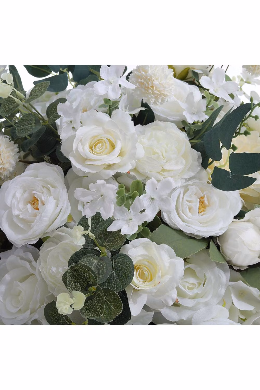 Garden Sanctuary Multicolour and White Silk Artificial Rose Bouquet for Wedding and Tabletop Decor – 5