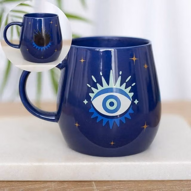 Uniqueful All Seeing Eye Colour Changing Ceramic Mug in Blue