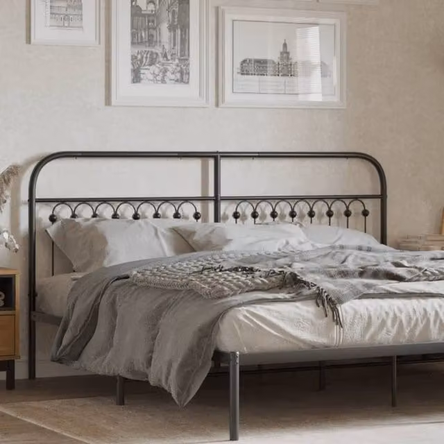 Berkfield Home Classic Metal Headboard in Black, Width: 180 cm – 1