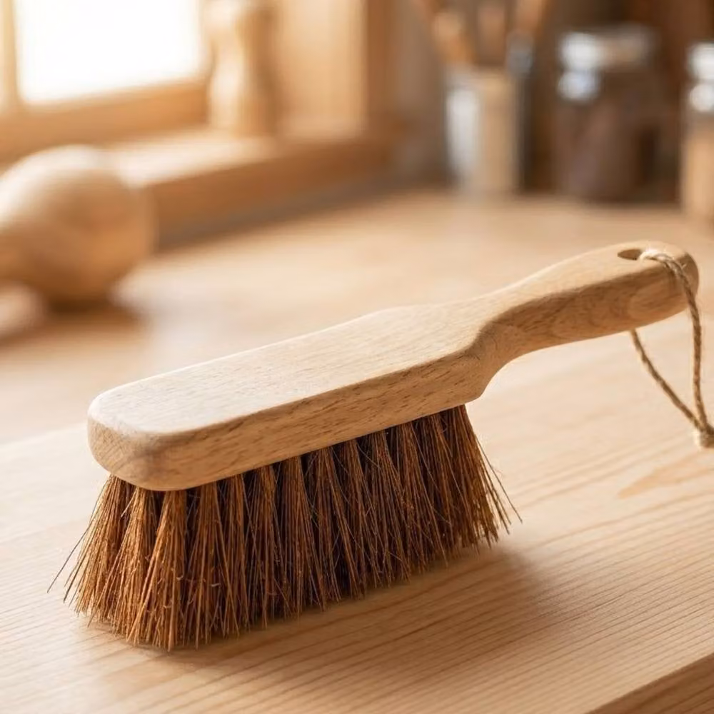 Bedsland Natural Coconut Fibre Hand Brush with Wooden Block, 30.48 cm, Brown and Multicolour – 2