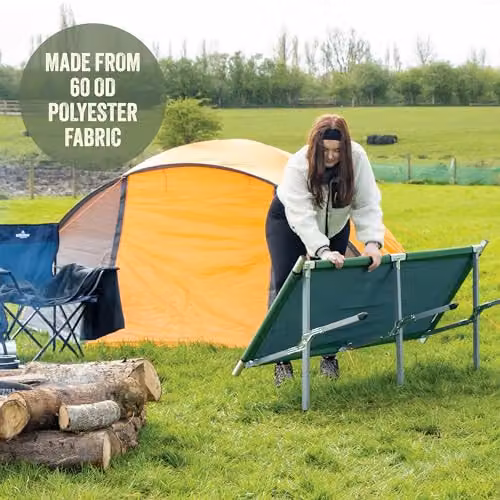 Milestone Camping Folding Camp Bed in Green with Carry Bag, W/D/H: 189 x 64 x 42 cm – 5