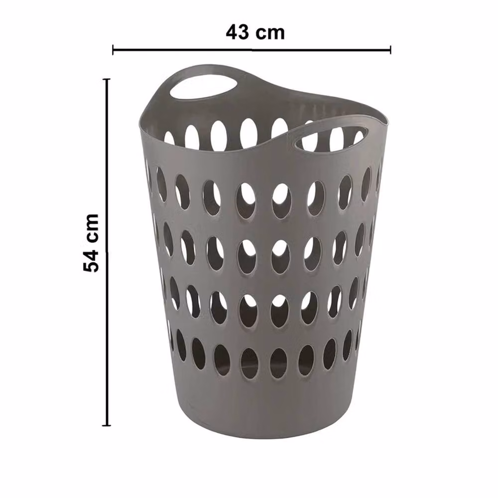 Nordara 50L Plastic Laundry Basket with Handles, Black – 2