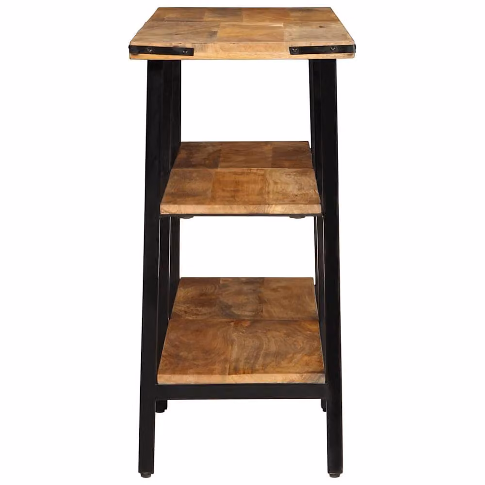 Berkfield Home Industrial Mango Wood Console Table in Brown, W/D/H: 140 x 35 x 70 cm – 2