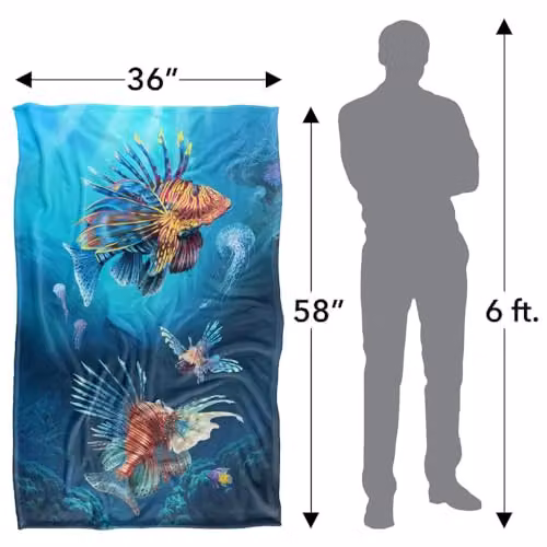 JQ Licensing Lion Fish Silky Touch Super Soft Fleece Throw Blanket, Multicolour, W/D/H: 91 x 147 cm – 4