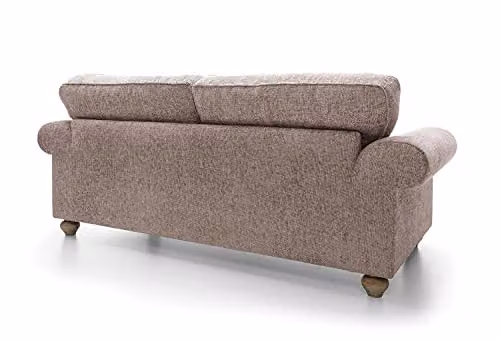 Abakus Direct Ingrid 3 Seater Sofa in Woodrose Pink Braided Chenille Fabric, W/D/H: 215 x 95 x 90 cm – 3