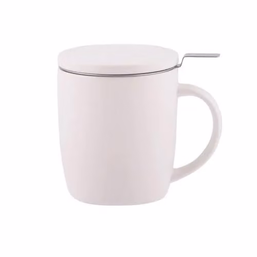 GM Garden and Home Stoneware Brewmug with Lid in White