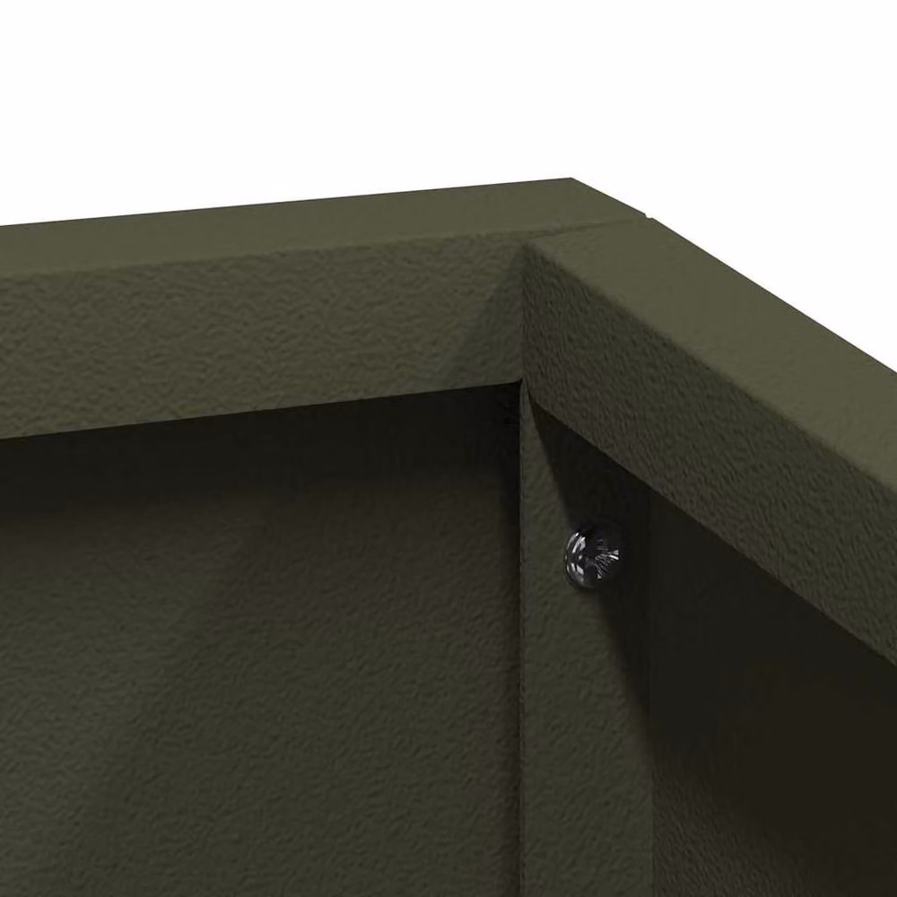 Berkfield Home Green Steel Planter Tub W: 80 cm, D: 80 cm, H: 50 cm – 5