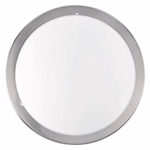Loops Modern Wall and Ceiling Mounted Sconce in Silver and White with Transparent Glass, E27 Bulb Compatible
