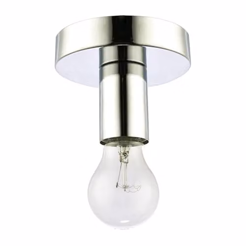 Happy Homewares Chrome Industrial Style Ceiling or Wall Light Fitting, W/D/H: 12 x 8 x 12 cm