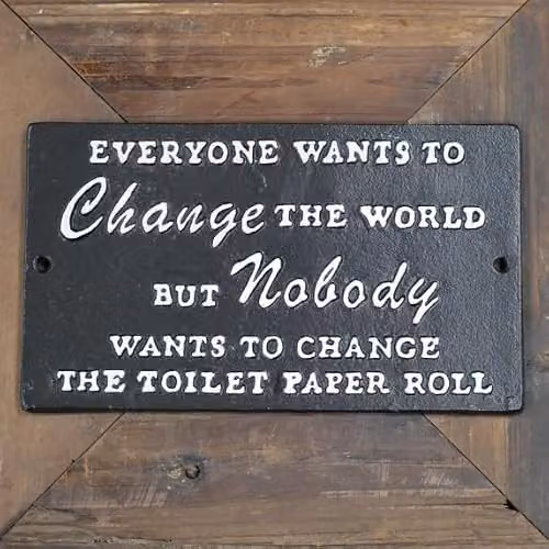Gifts Direct 2 U Metal Wall Sign Change The World in Black and White, W/H: 21 x 12 cm – 2