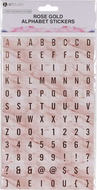 Art Studio Rose Gold Alphabet Paper Stickers