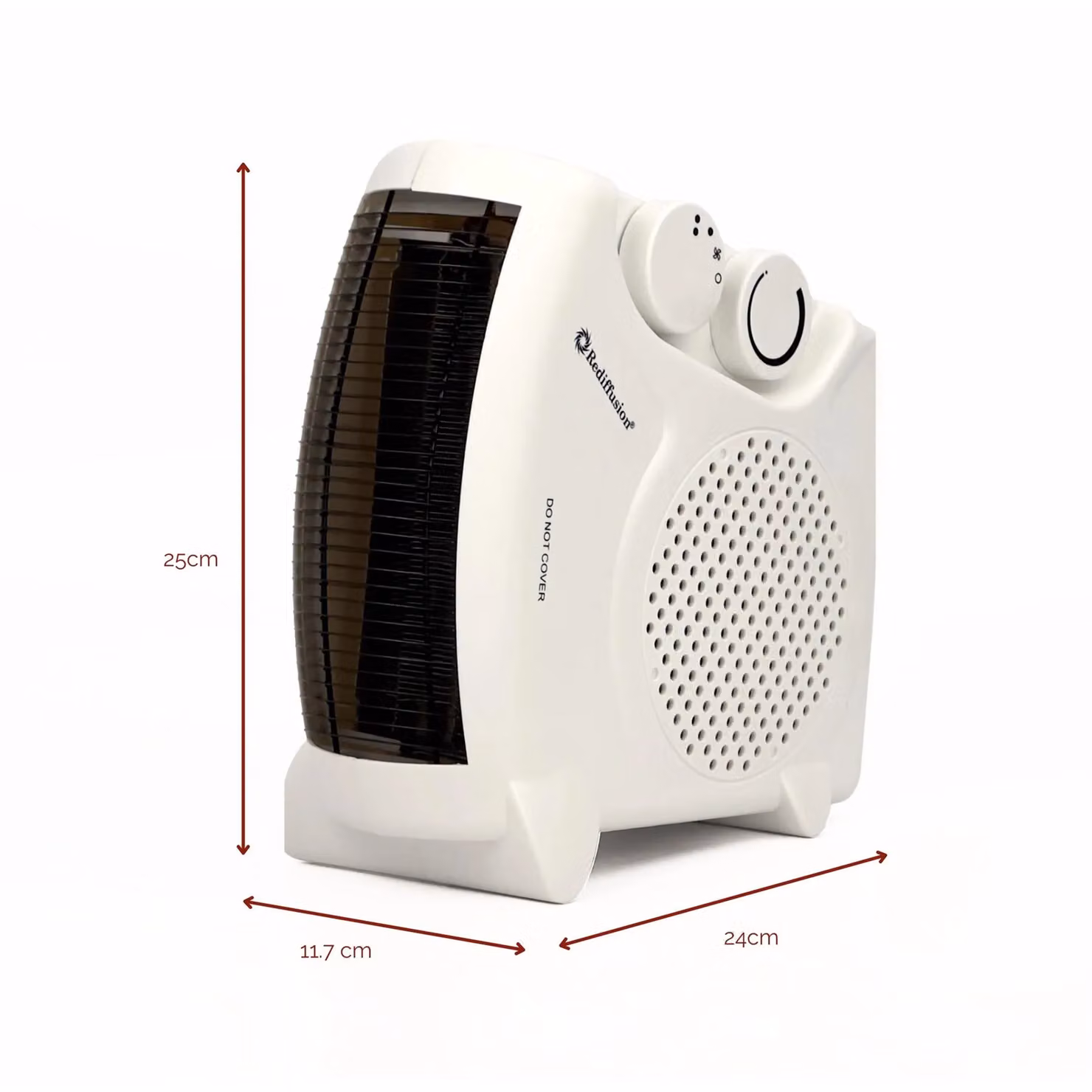 Rediffusion Portable Dual Position Fan Heater, 2000W, White – 2