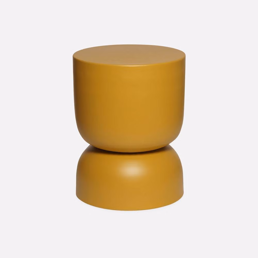 sweeek Metal Side Table in Mustard Yellow, Diameter: 32 cm, Height: 42 cm – 2