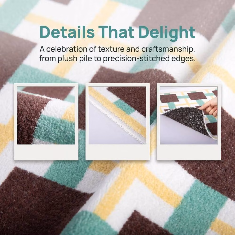 FLAVORA Style B Non-Slip Microfibre Bath Mat in Multicolour – 3