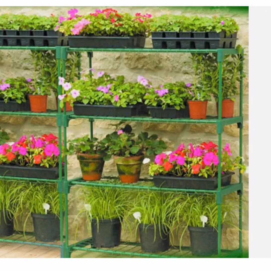 EONLION Set of 2 Green Steel Greenhouse Storage Shelves, H 106 x W 90 x D 31 cm – 2