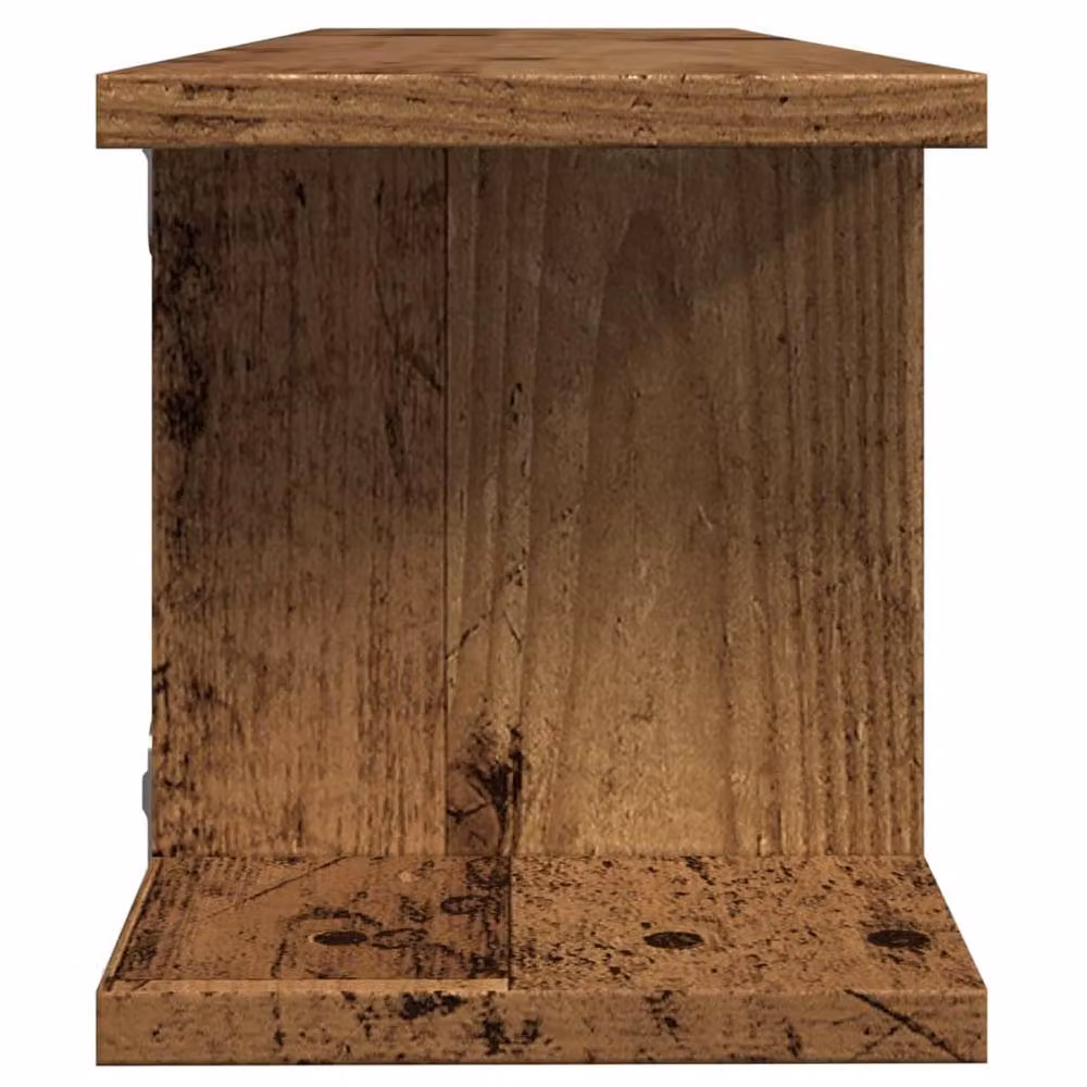 Berkfield Home Wall Mounted Shelves, 2 Piece Set in Brown Old Wood, W: 75 cm, D: 20 cm, H: 18 cm – 5