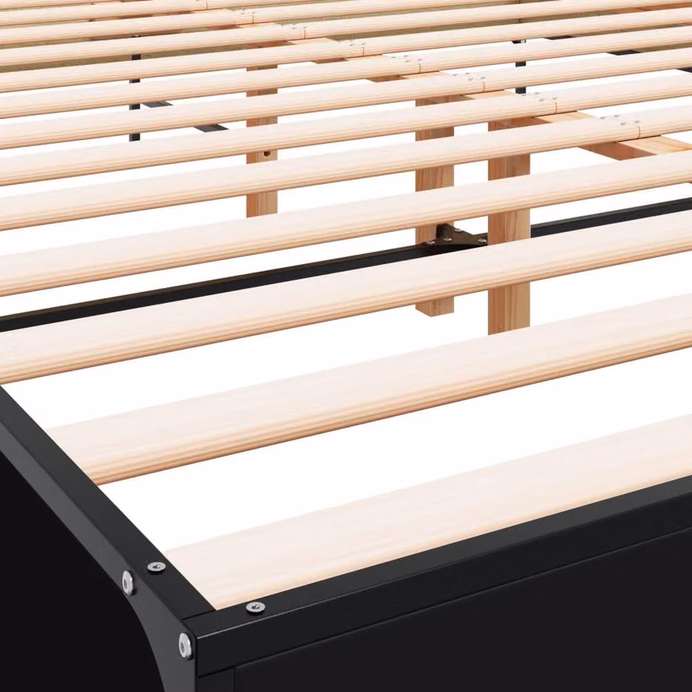 Berkfield Home Black Bed Frame W/D/H: 140 x 190 cm – 4