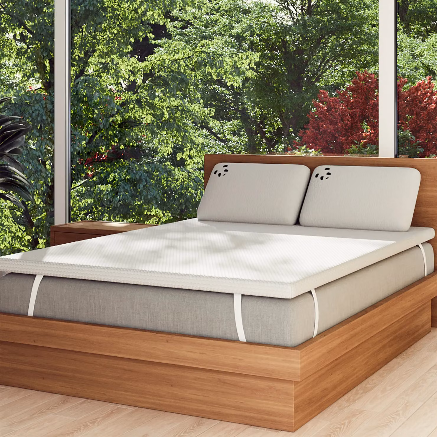 Panda London Memory Foam Bamboo Mattress Topper in White, Single Size – 5