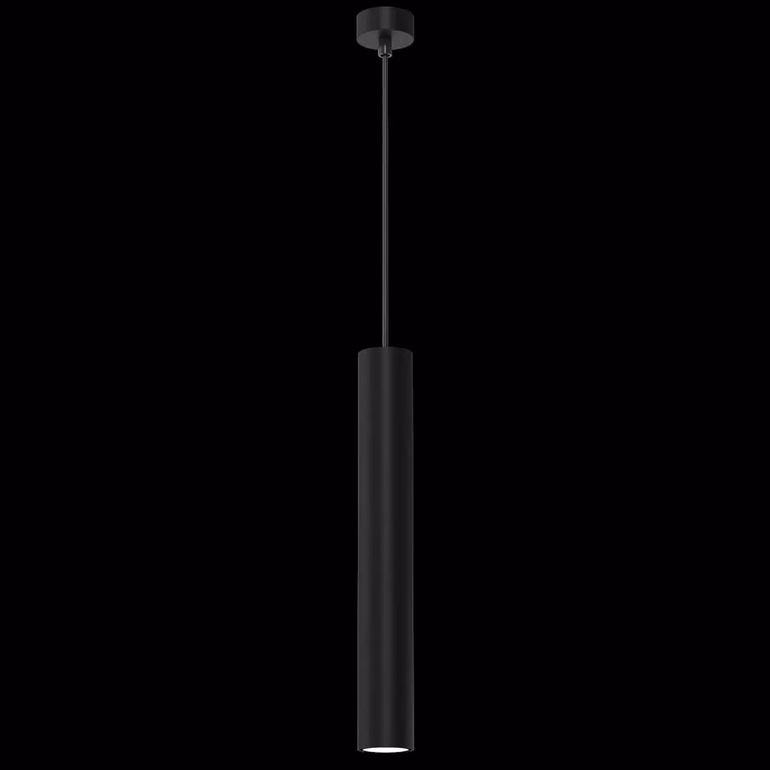 Milagro Hudson Hand Made Cylinder Pendant Lamp in Black Metal with Matt Finish – 5