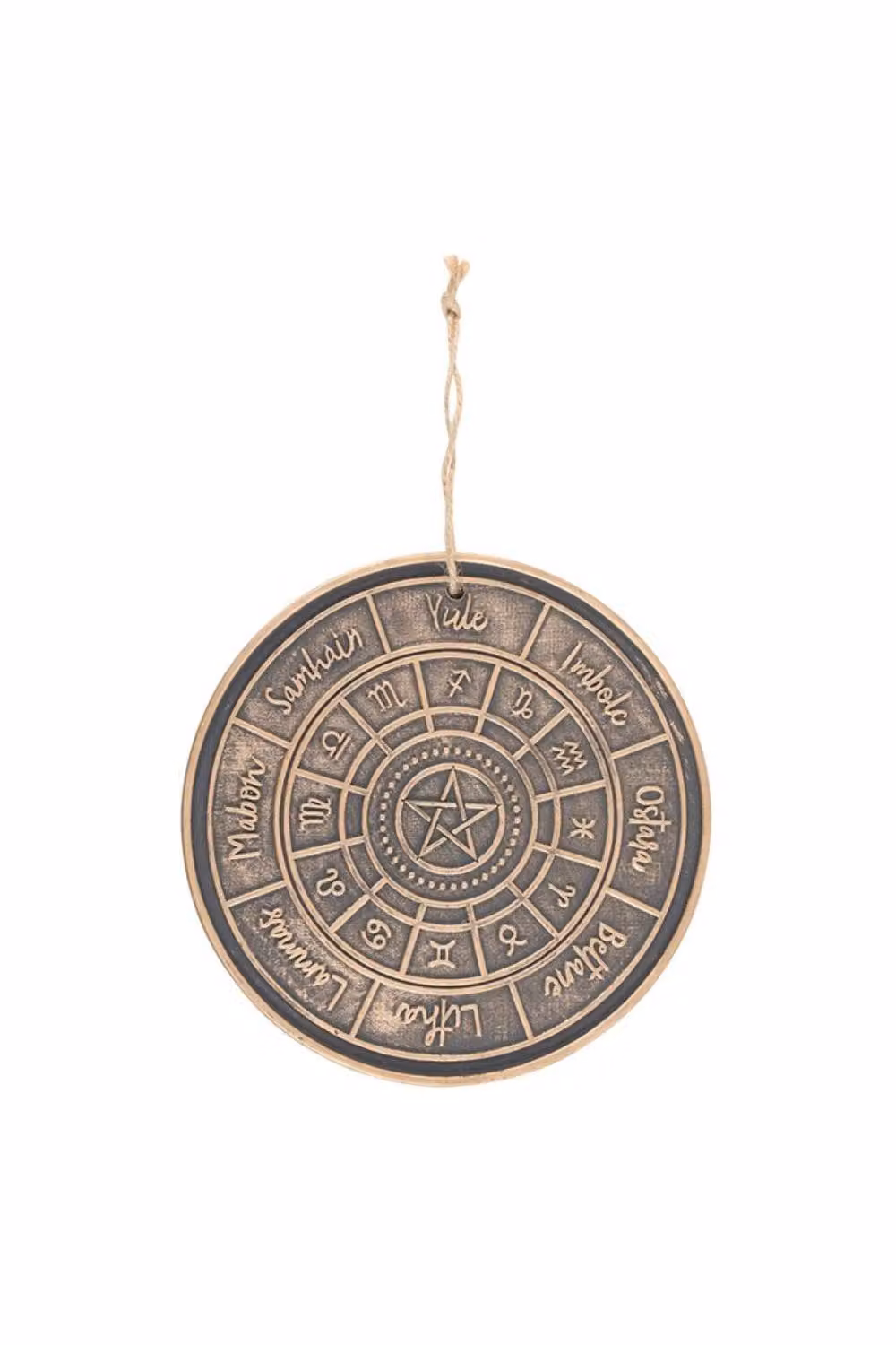 KDMD Bronze Wheel of the Year Hanging Geometric Ceramic Wall Plaque – 2