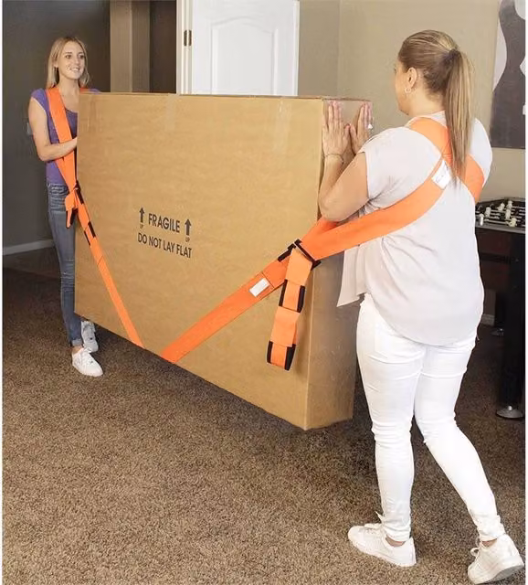 Nordara Furniture Moving Lifting Straps Forearm Carry Belt in Orange