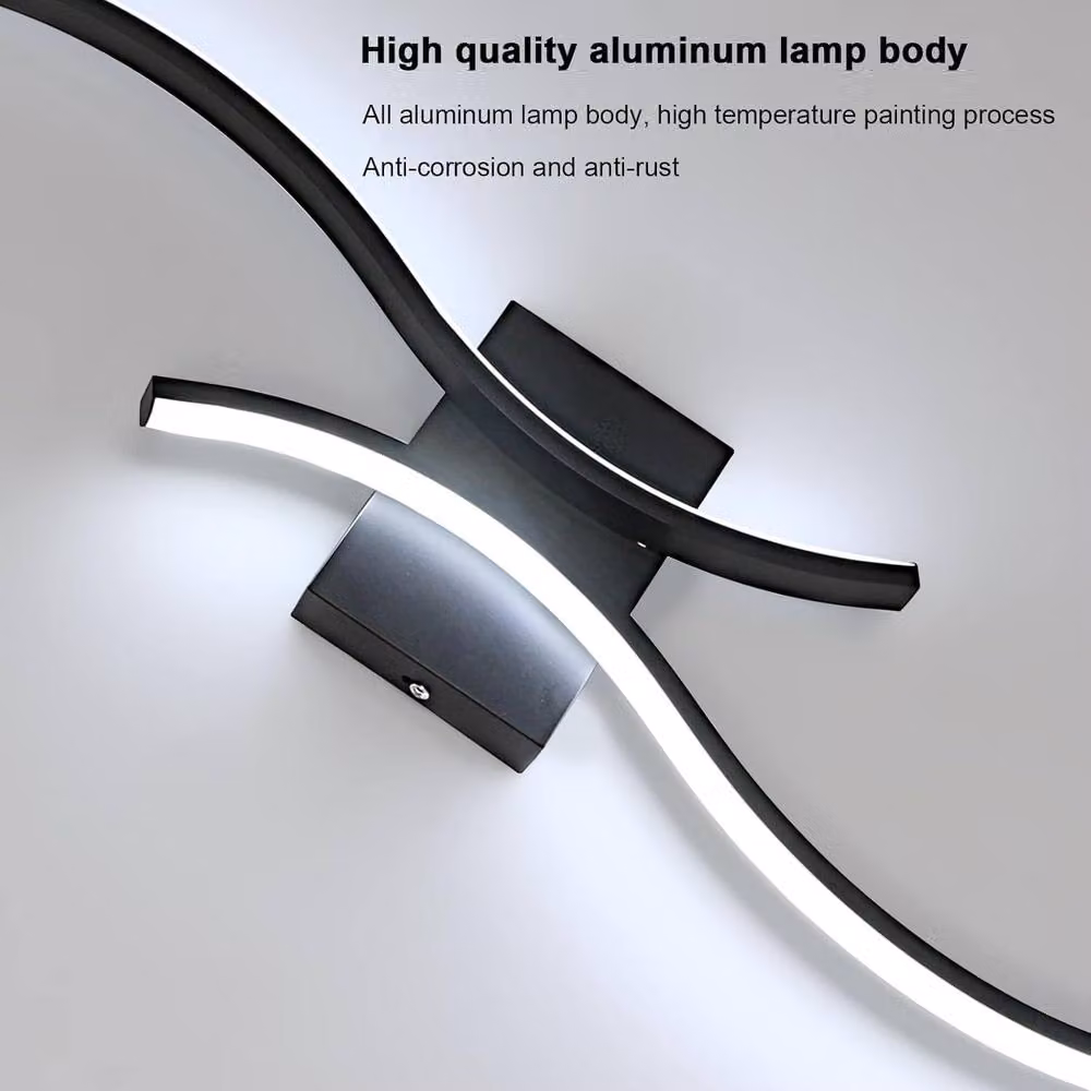 COMELY Modern Black LED Indoor Wall Light with Cool White COB Light, W: 80 cm – 5