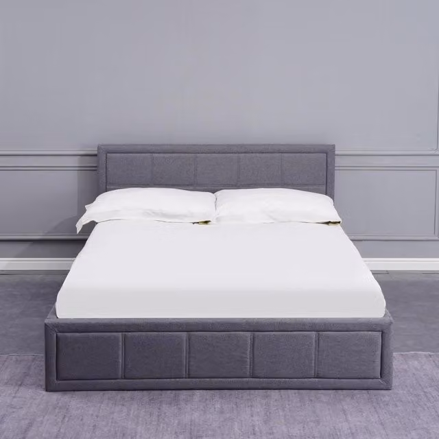 Kosy Koala Grey 3ft Single Upholstered Storage Ottoman Bed with Lift Up Base, W/D/H: 90 x 190 cm