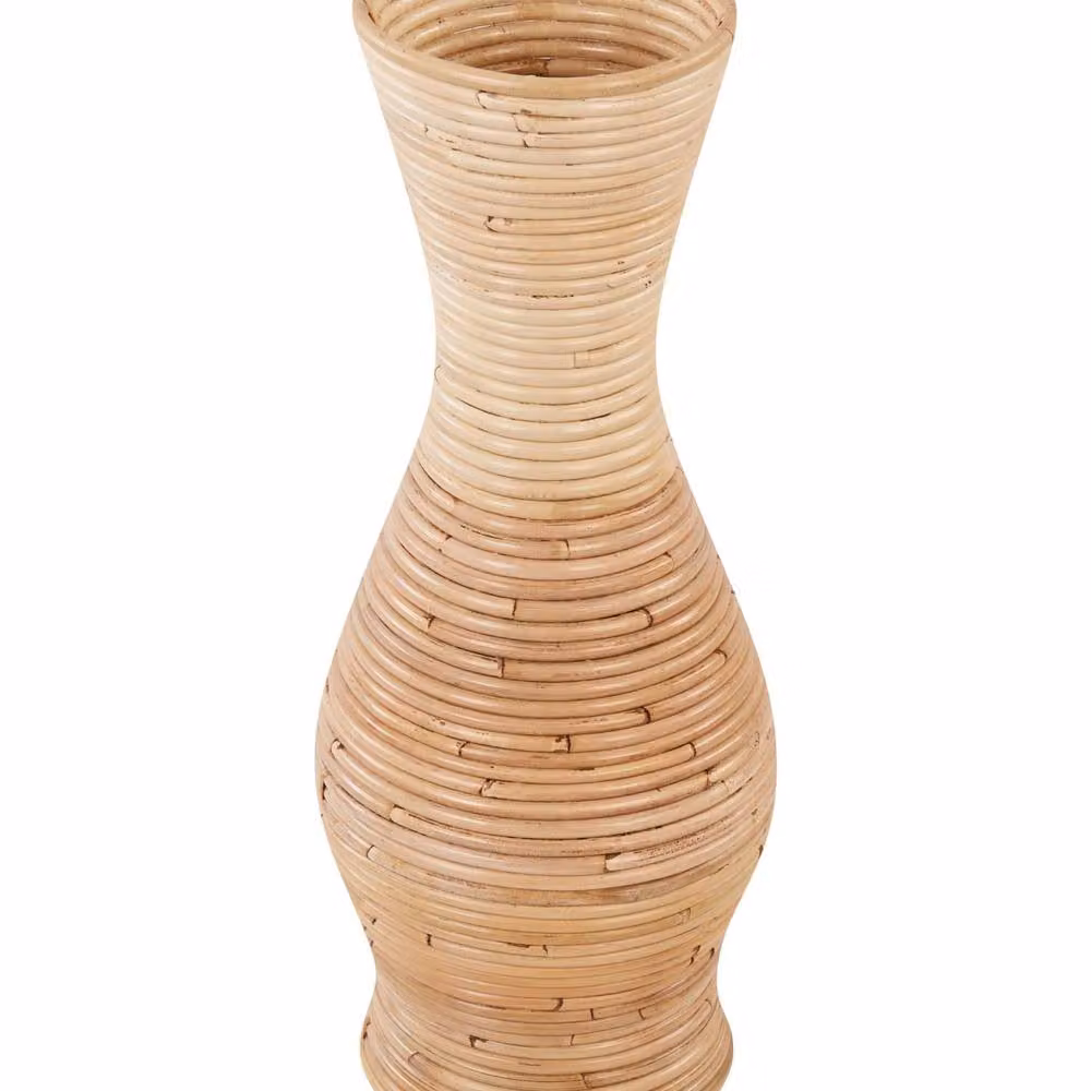 Wyld and Coco Handmade Rattan Boho Vase in Beige, Height: 50 cm – 2