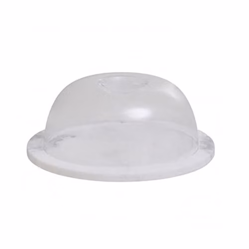 Orsina Round White Marble Cheese Board with Transparent Plastic Dome Lid, W/D/H: 20 x 20 x 8 cm