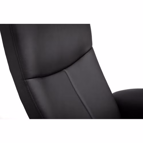 Julian Bowen Lugano Swivel Recliner Chair and Matching Footstool in Black Faux Leather – 5