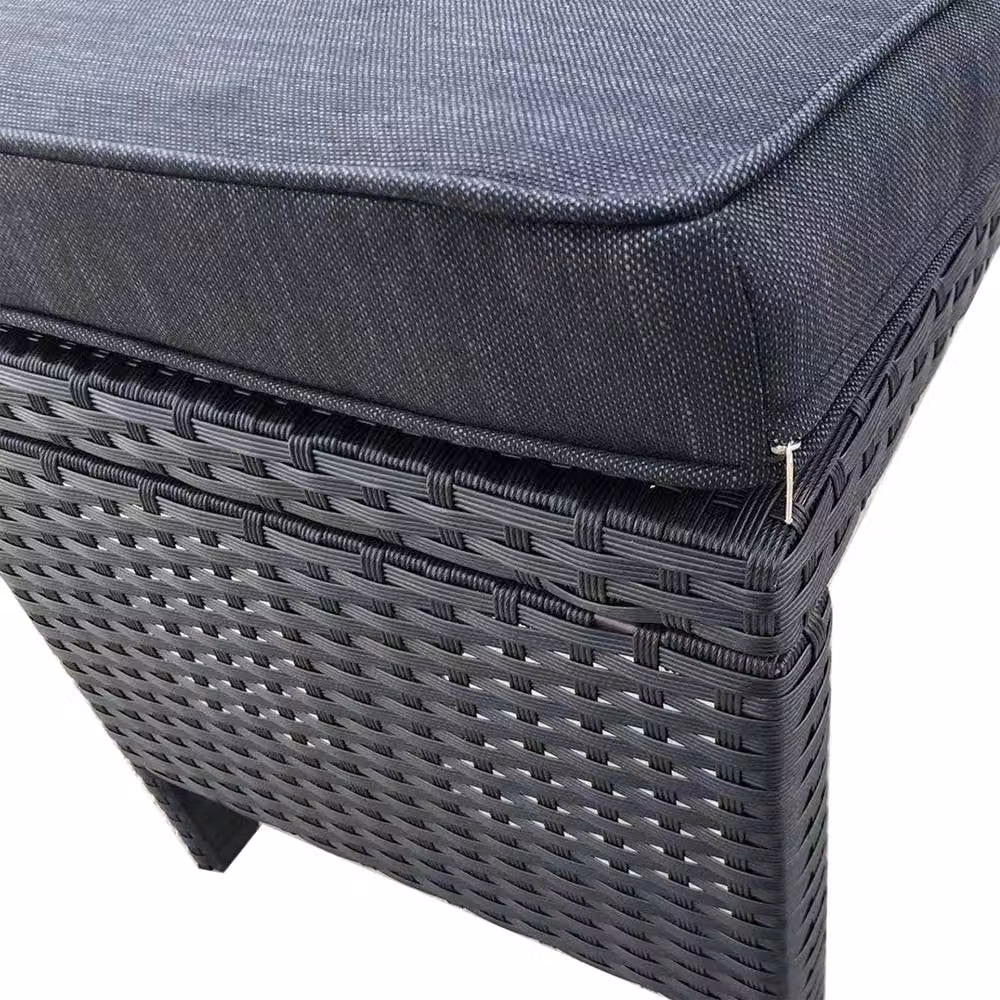 FURNITURE ONE Dark Brown Rattan Patio Bench Seat – 3